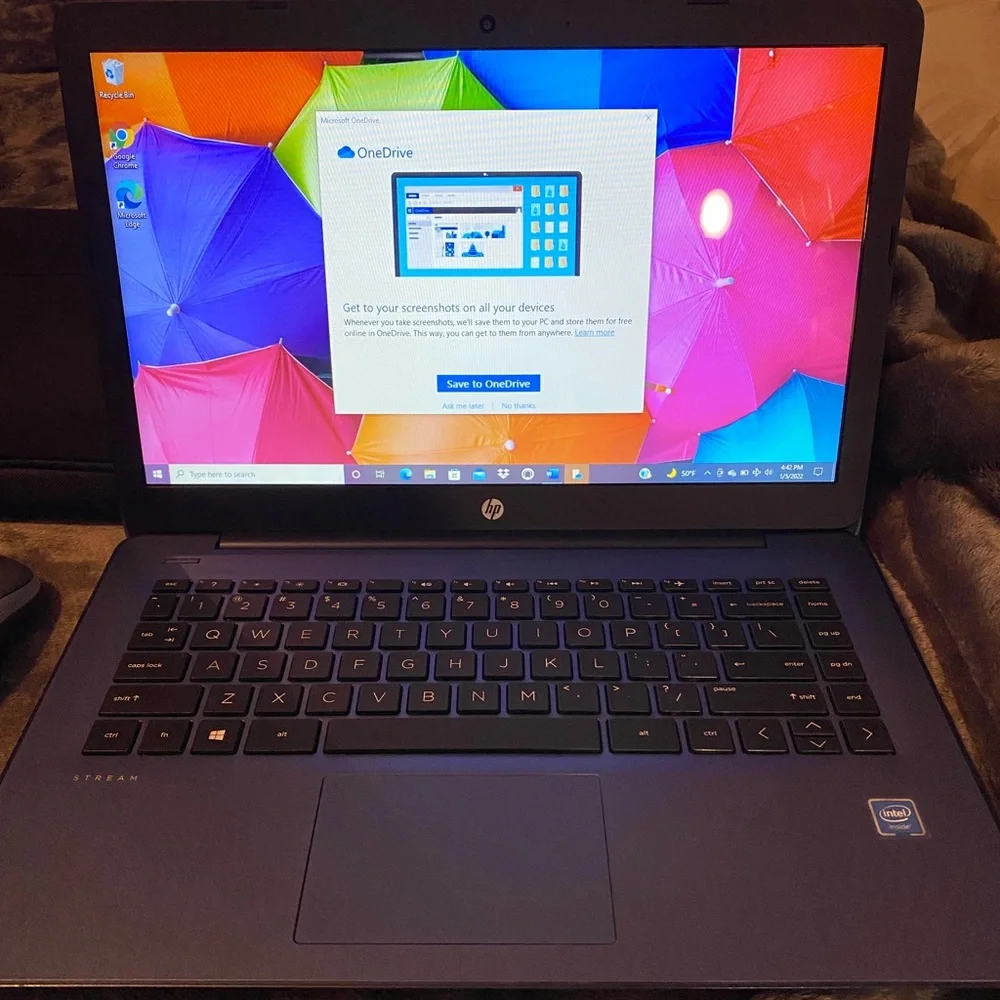 Blue HP laptop